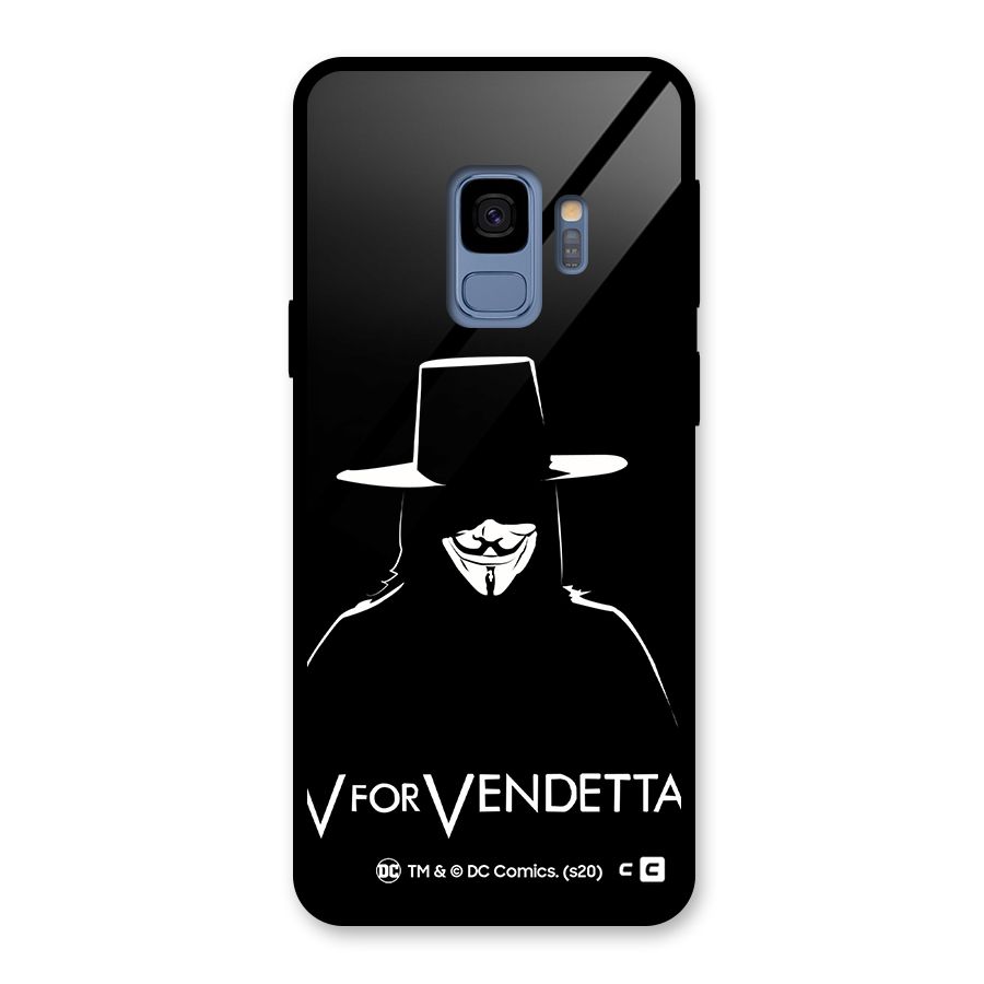 V for Vendetta Minimal Glass Back Case for Galaxy S9