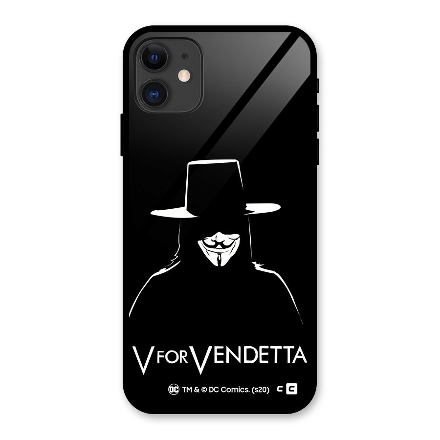V for Vendetta Minimal Glass Back Case for iPhone 11