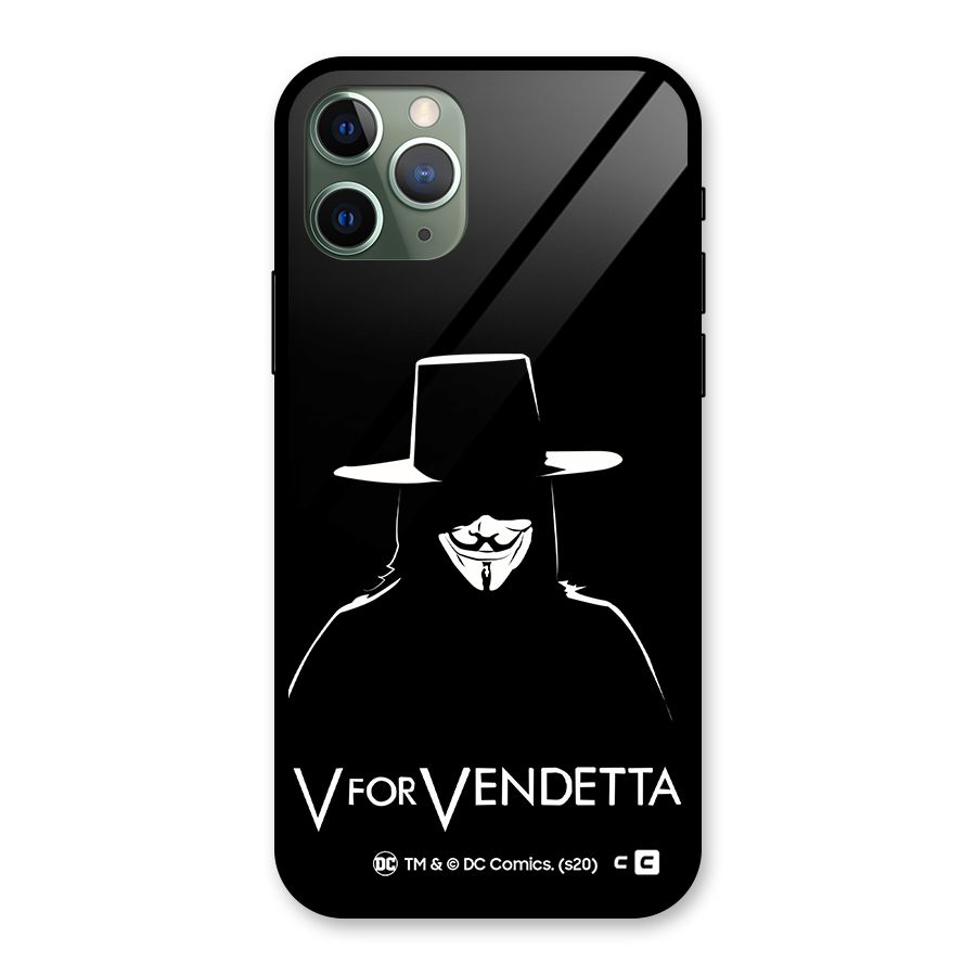 V for Vendetta Minimal Glass Back Case for iPhone 11 Pro