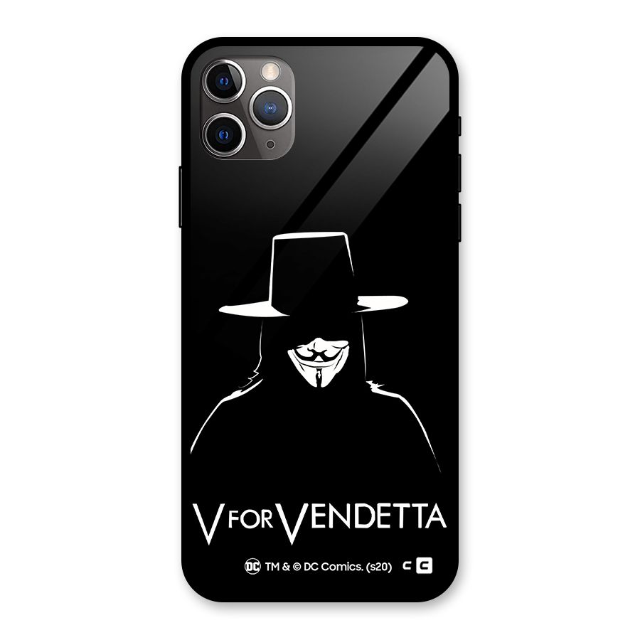 V for Vendetta Minimal Glass Back Case for iPhone 11 Pro Max