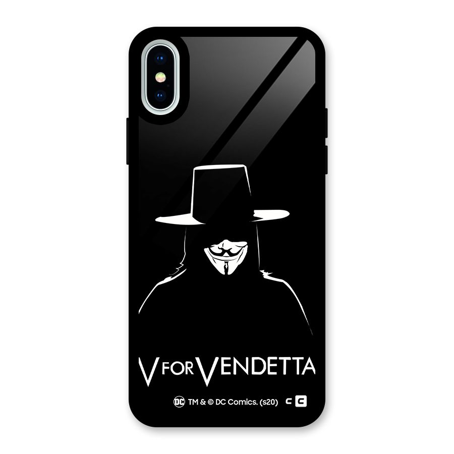 V for Vendetta Minimal Glass Back Case for iPhone XS