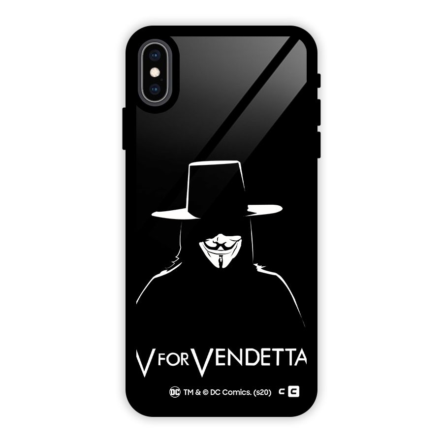 V for Vendetta Minimal Glass Back Case for iPhone XS Max