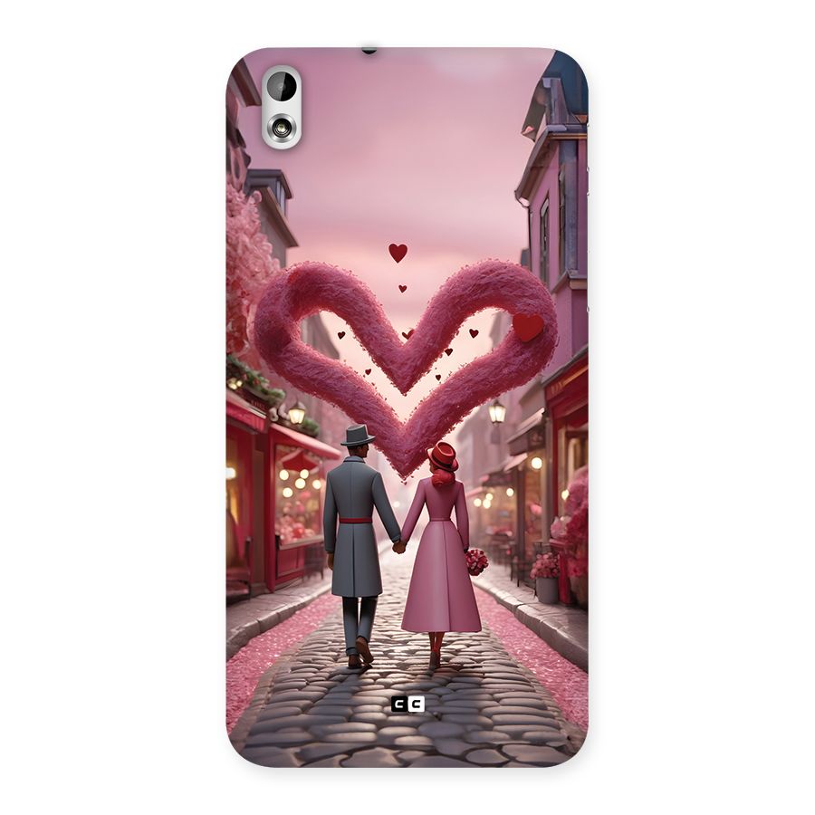 Valetines Couple Walking Back Case for Desire 816g