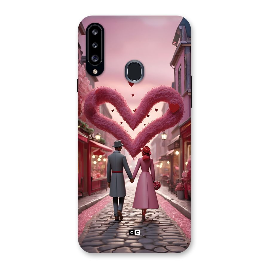 Valetines Couple Walking Back Case for Galaxy A20s