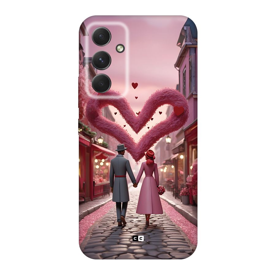 Valetines Couple Walking Back Case for Galaxy A54