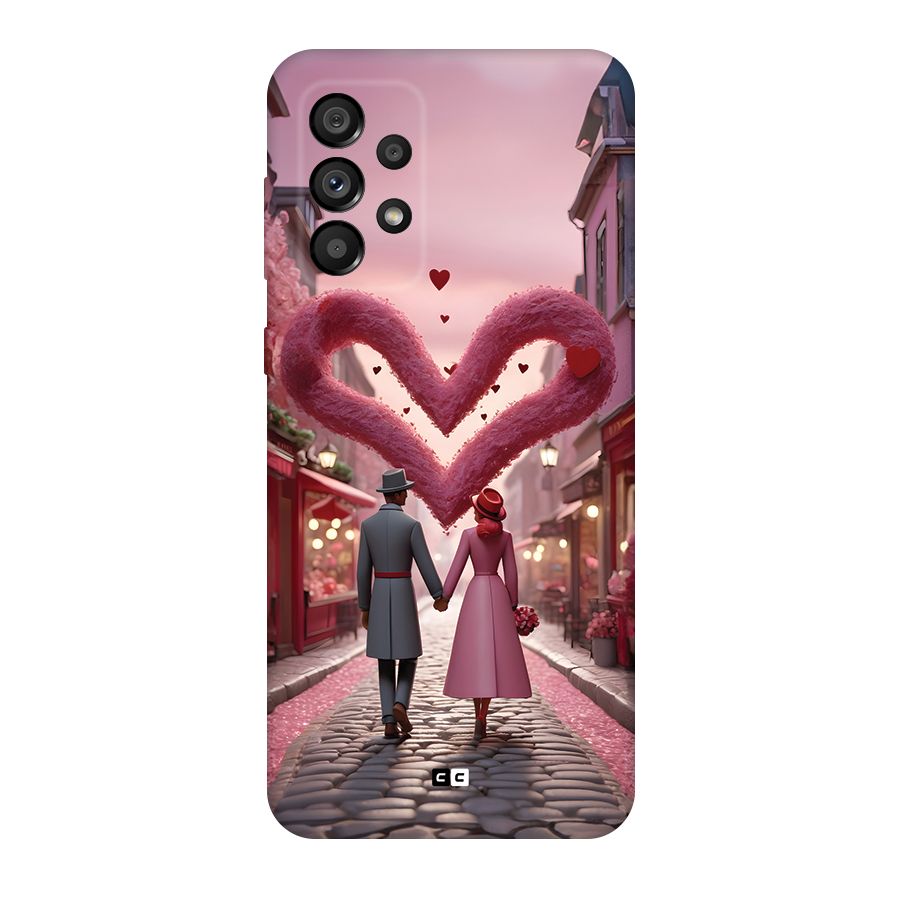 Valetines Couple Walking Back Case for Galaxy A73 5G