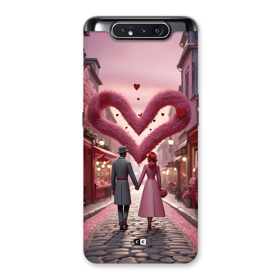 Valetines Couple Walking Back Case for Galaxy A80