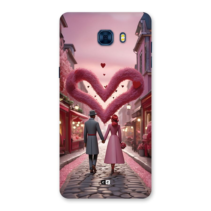 Valetines Couple Walking Back Case for Galaxy C7 Pro
