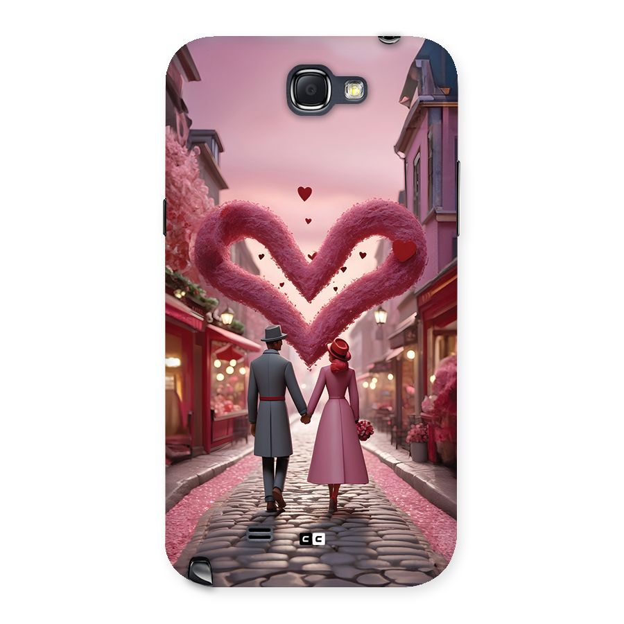 Valetines Couple Walking Back Case for Galaxy Note 2