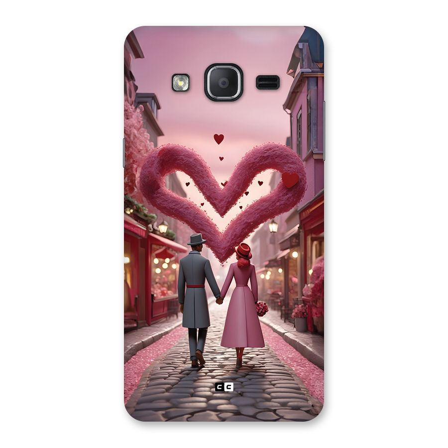 Valetines Couple Walking Back Case for Galaxy On7 2015