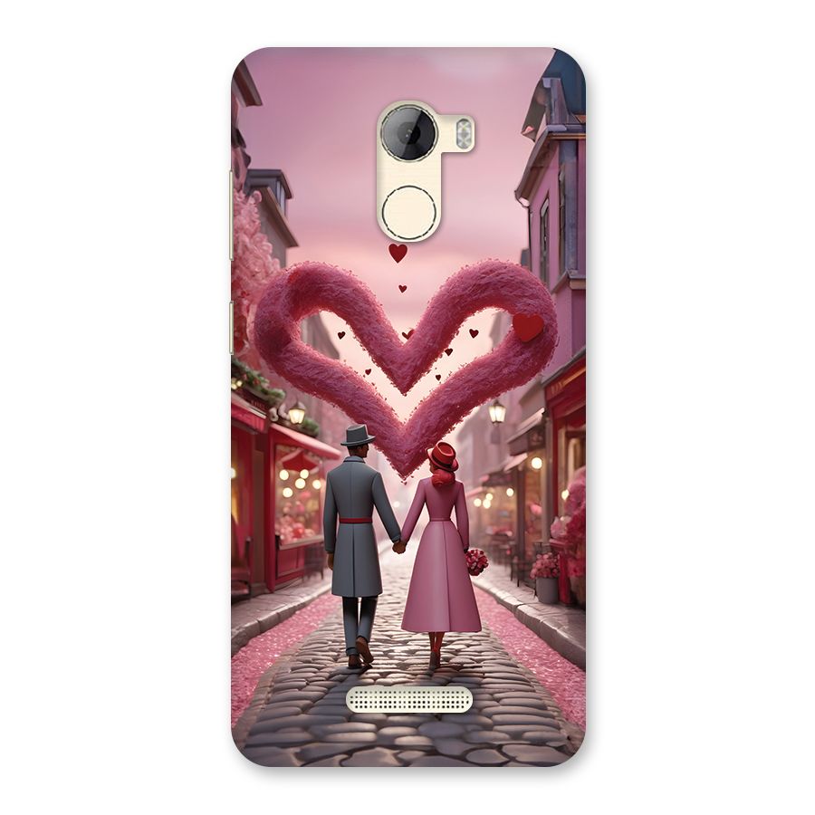 Valetines Couple Walking Back Case for Gionee A1 LIte