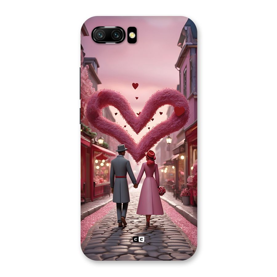 Valetines Couple Walking Back Case for Honor 10