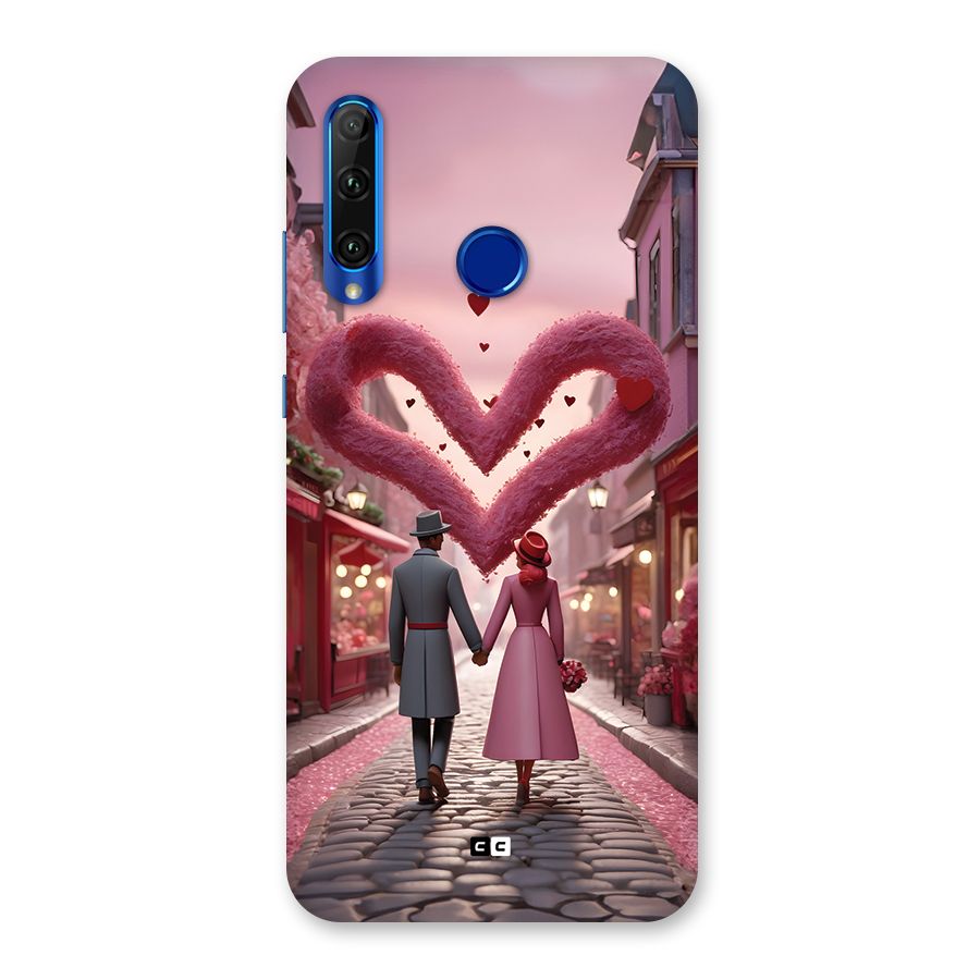 Valetines Couple Walking Back Case for Honor 20i