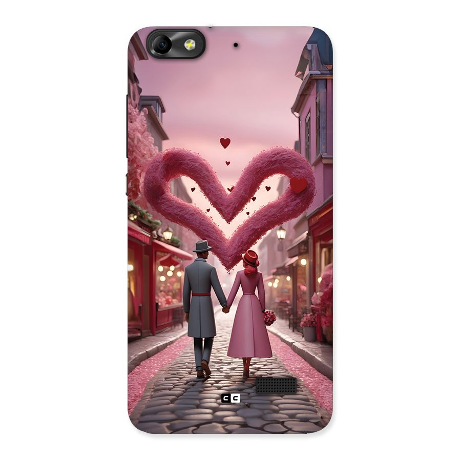 Valetines Couple Walking Back Case for Honor 4C