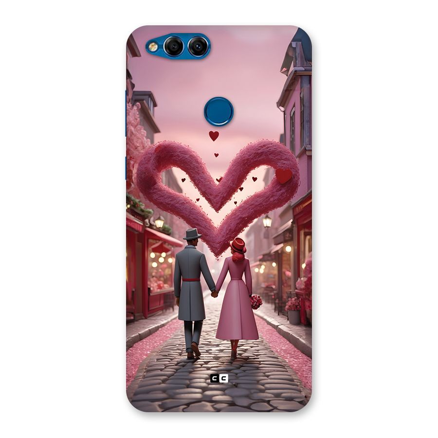 Valetines Couple Walking Back Case for Honor 7X