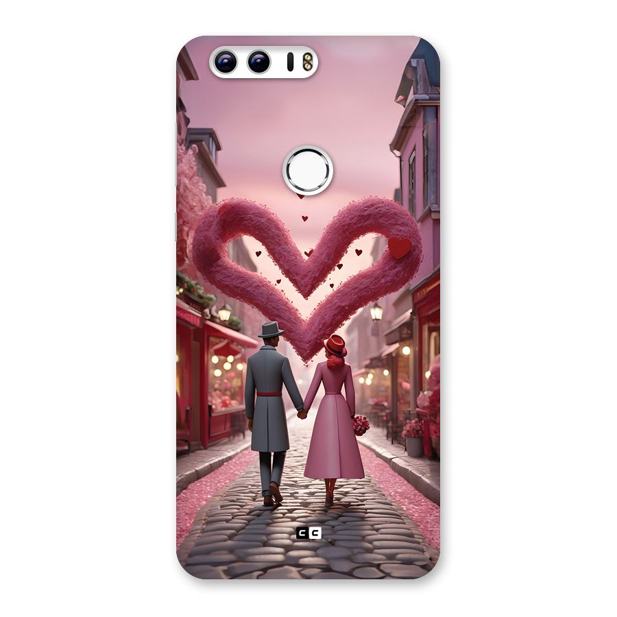 Valetines Couple Walking Back Case for Honor 8