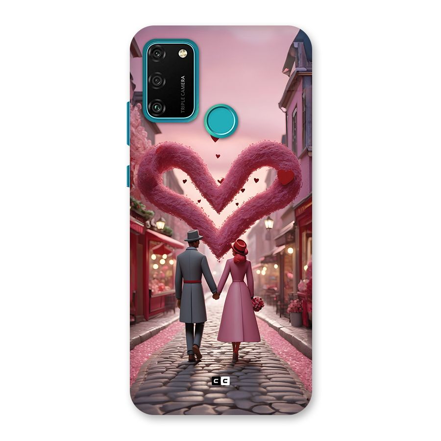 Valetines Couple Walking Back Case for Honor 9A
