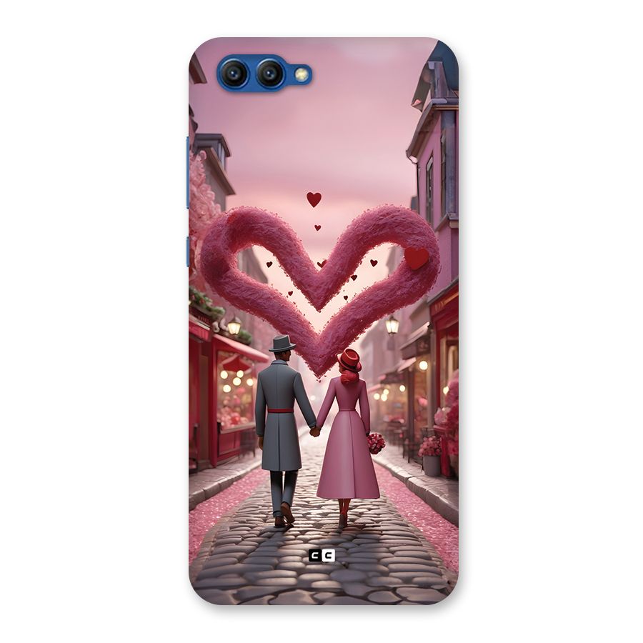 Valetines Couple Walking Back Case for Honor View 10