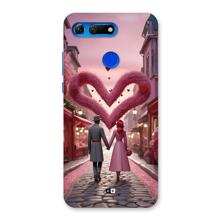 Valetines Couple Walking Back Case for Honor View 20