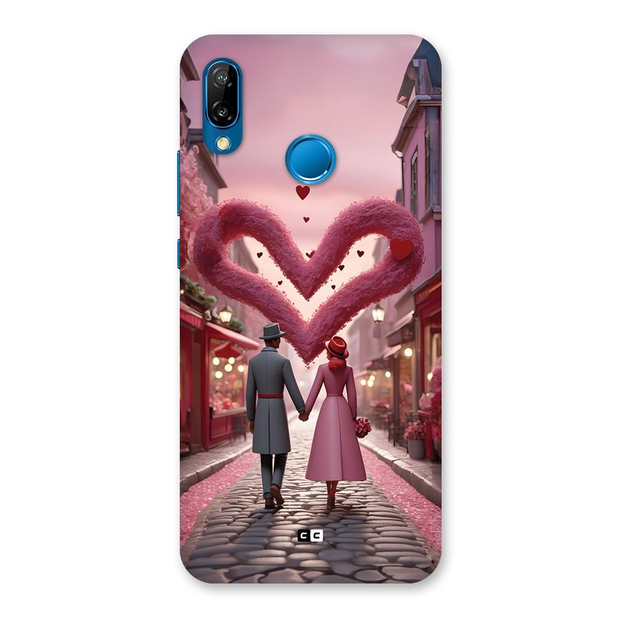Valetines Couple Walking Back Case for Huawei P20 Lite