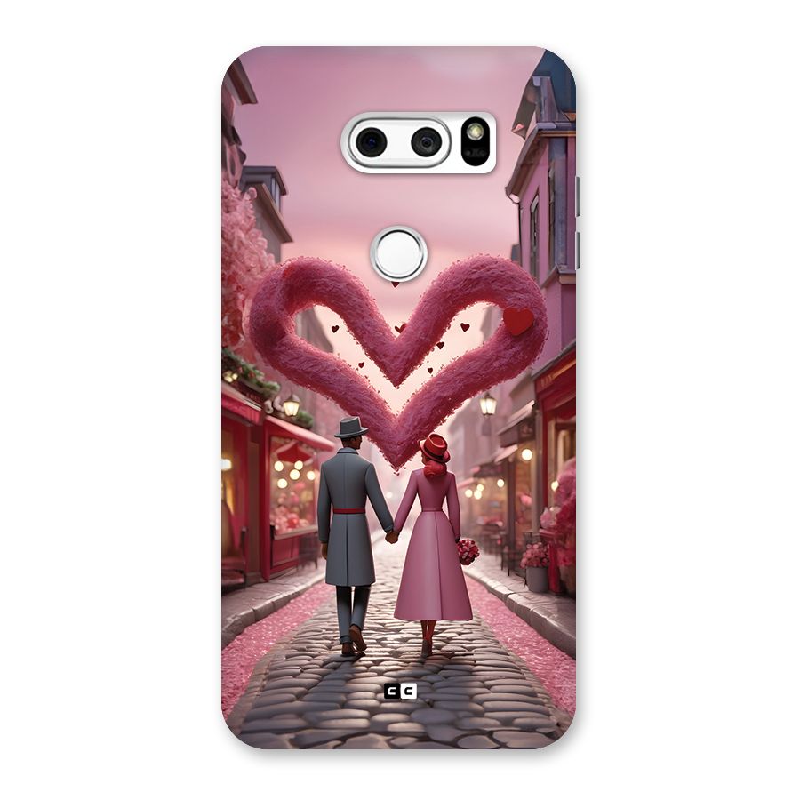 Valetines Couple Walking Back Case for LG V30