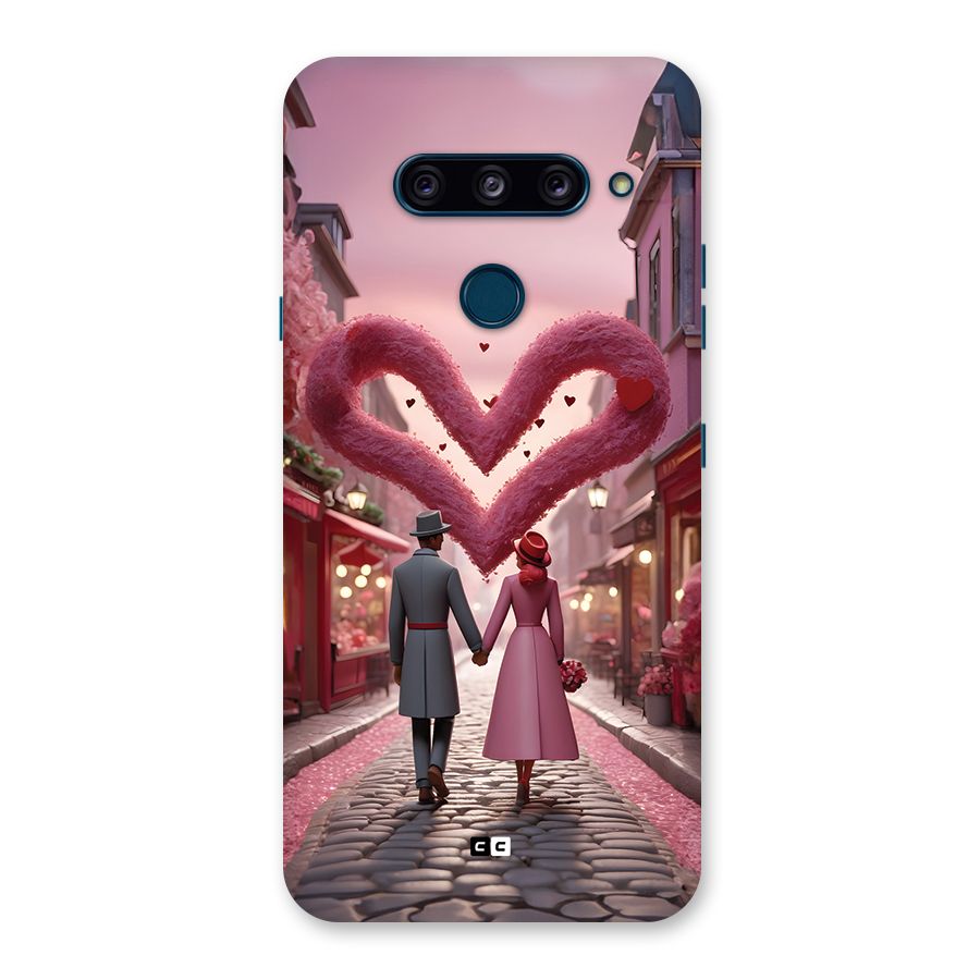 Valetines Couple Walking Back Case for LG  V40 ThinQ