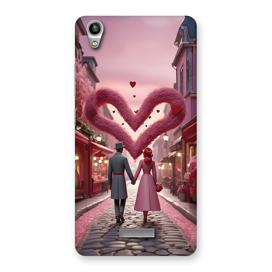 Valetines Couple Walking Back Case for Lava Pixel V1