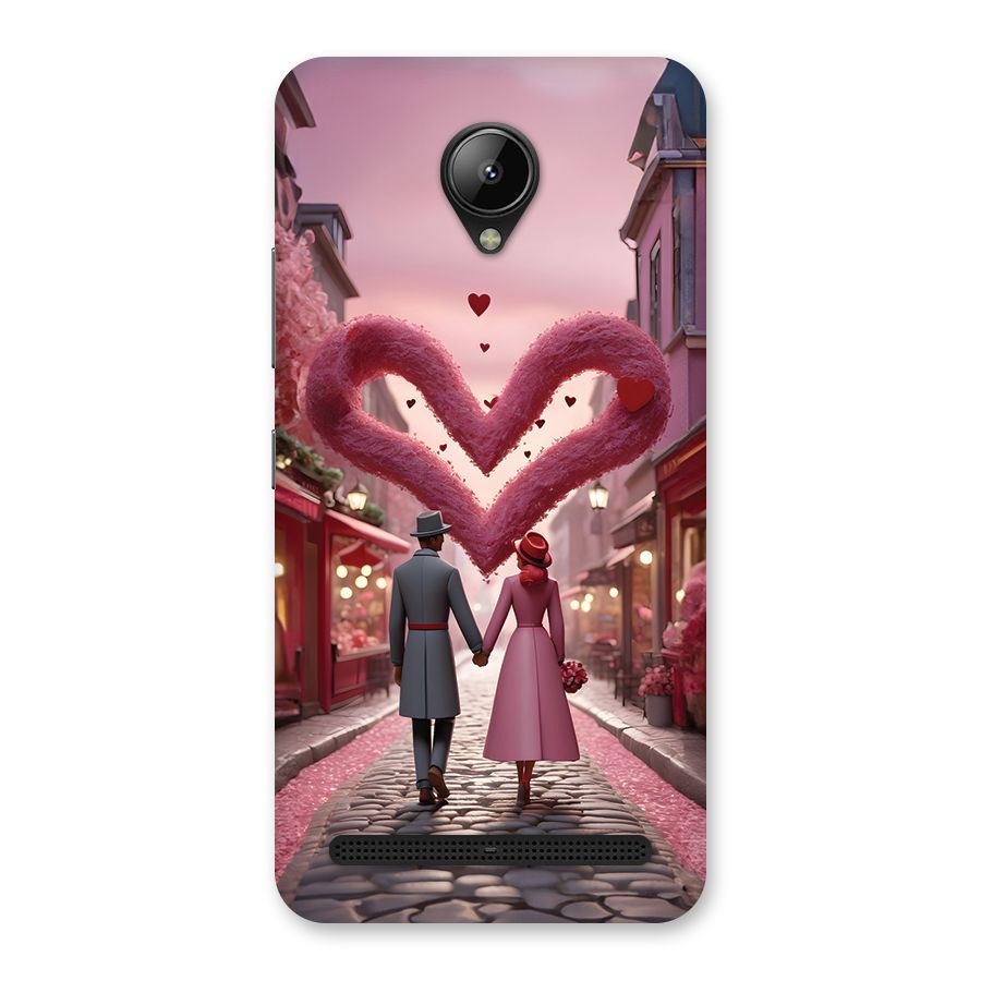 Valetines Couple Walking Back Case for Lenovo C2
