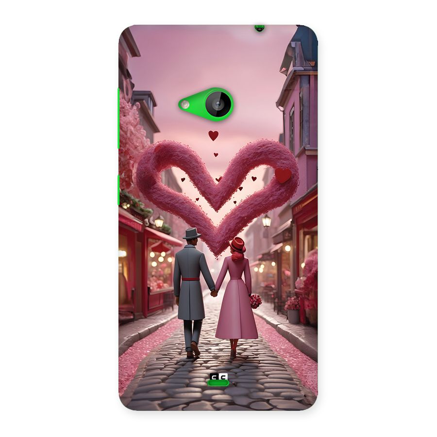 Valetines Couple Walking Back Case for Lumia 535