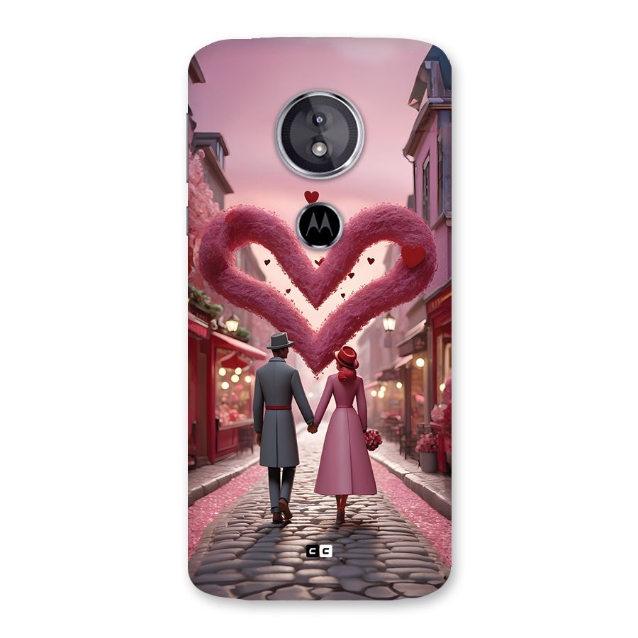 Valetines Couple Walking Back Case for Moto E5