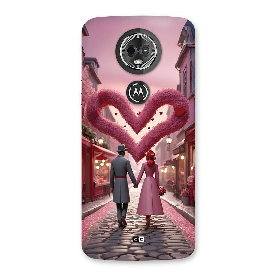 Valetines Couple Walking Back Case for Moto E5 Plus