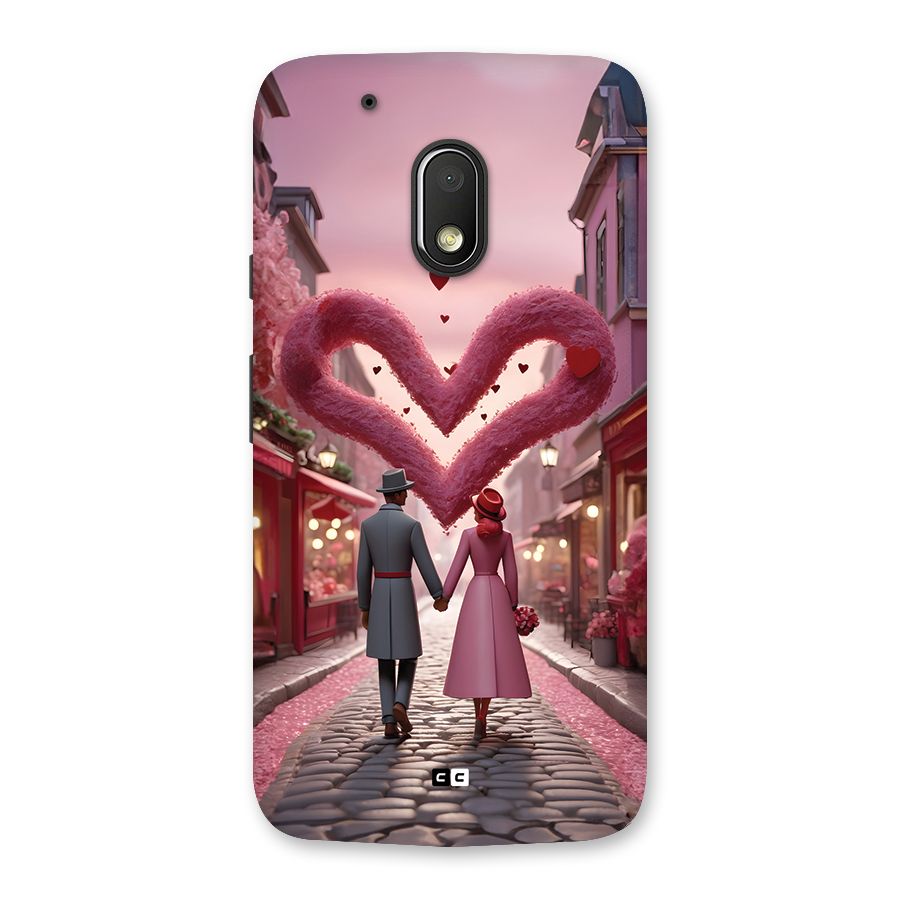 Valetines Couple Walking Back Case for Moto G4 Play