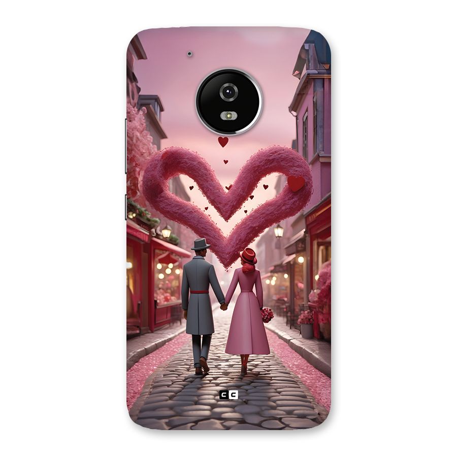 Valetines Couple Walking Back Case for Moto G5