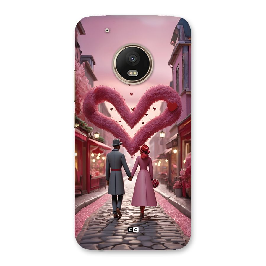 Valetines Couple Walking Back Case for Moto G5 Plus