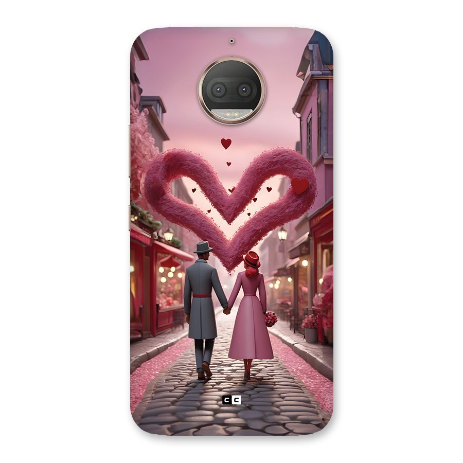 Valetines Couple Walking Back Case for Moto G5s Plus