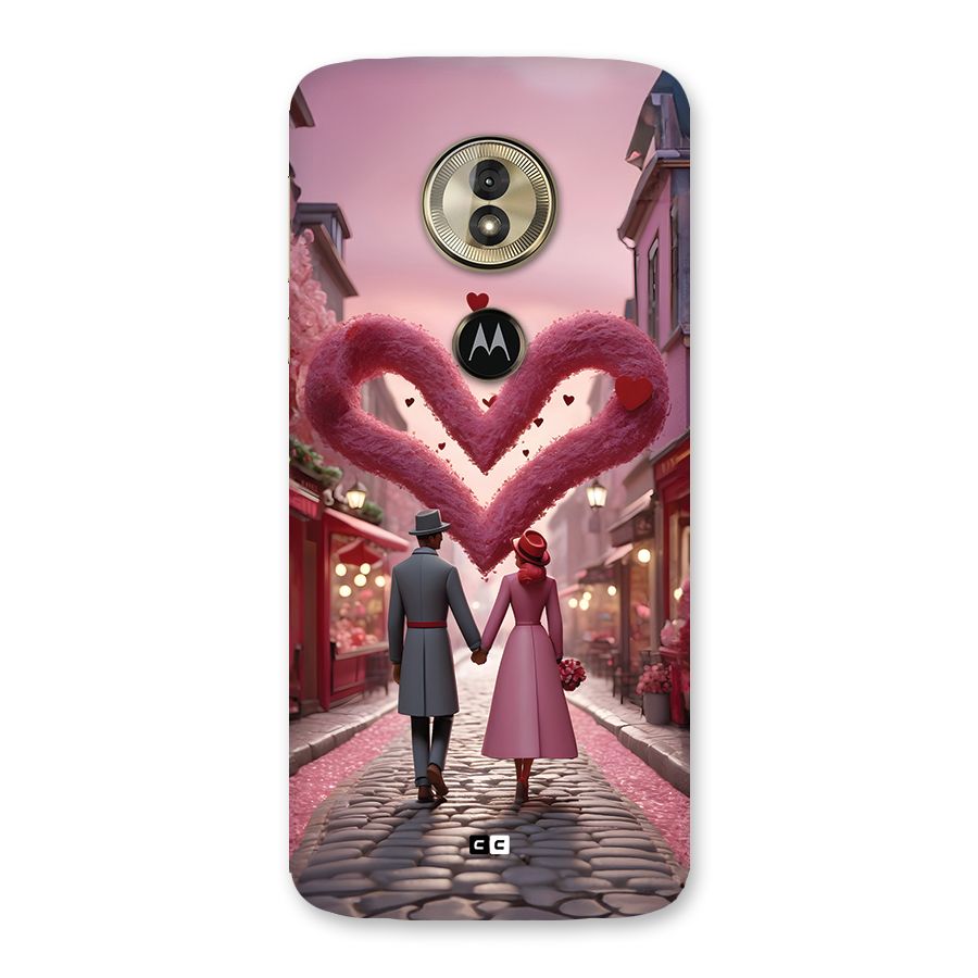 Valetines Couple Walking Back Case for Moto G6 Play