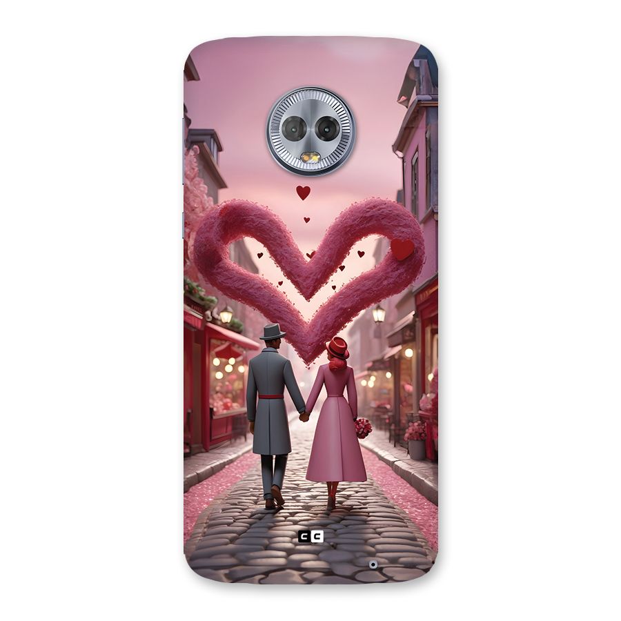 Valetines Couple Walking Back Case for Moto G6 Plus