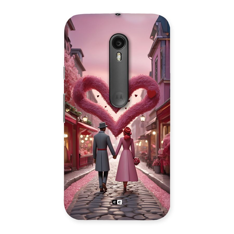 Valetines Couple Walking Back Case for Moto G Turbo