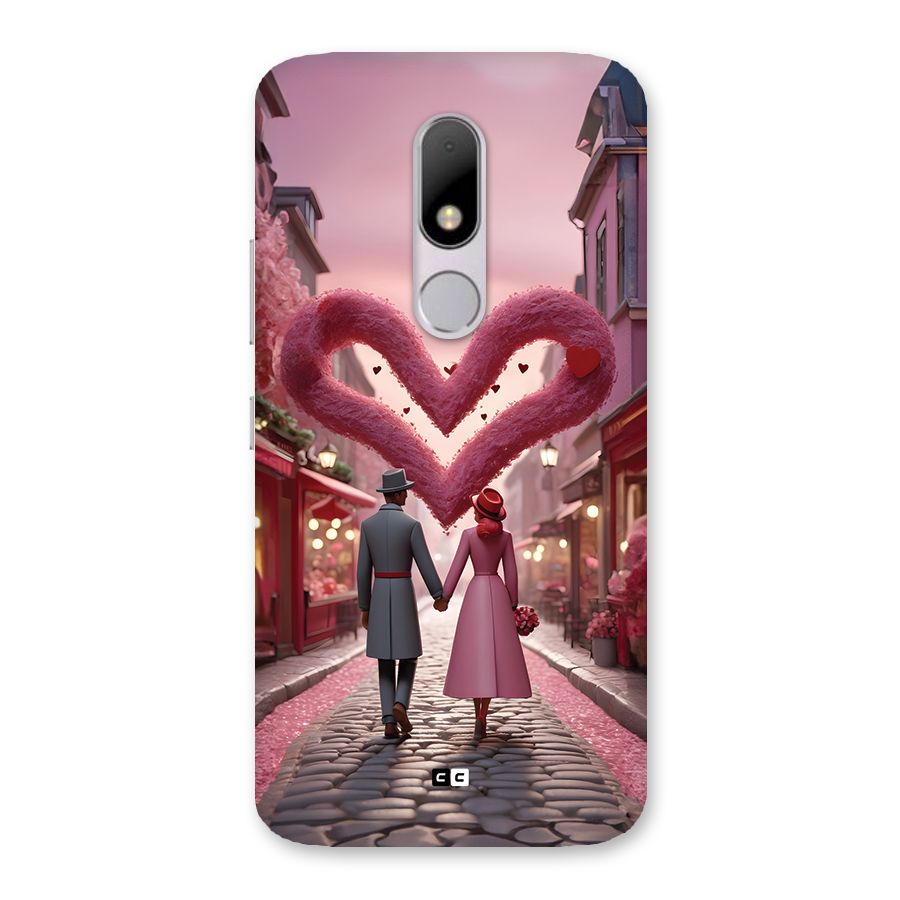 Valetines Couple Walking Back Case for Moto M