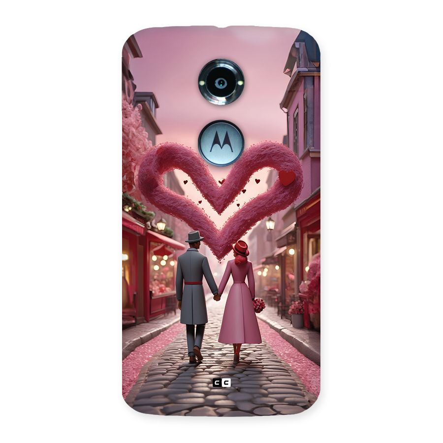 Valetines Couple Walking Back Case for Moto X2