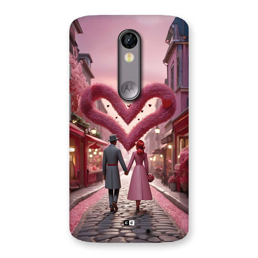 Valetines Couple Walking Back Case for Moto X Force