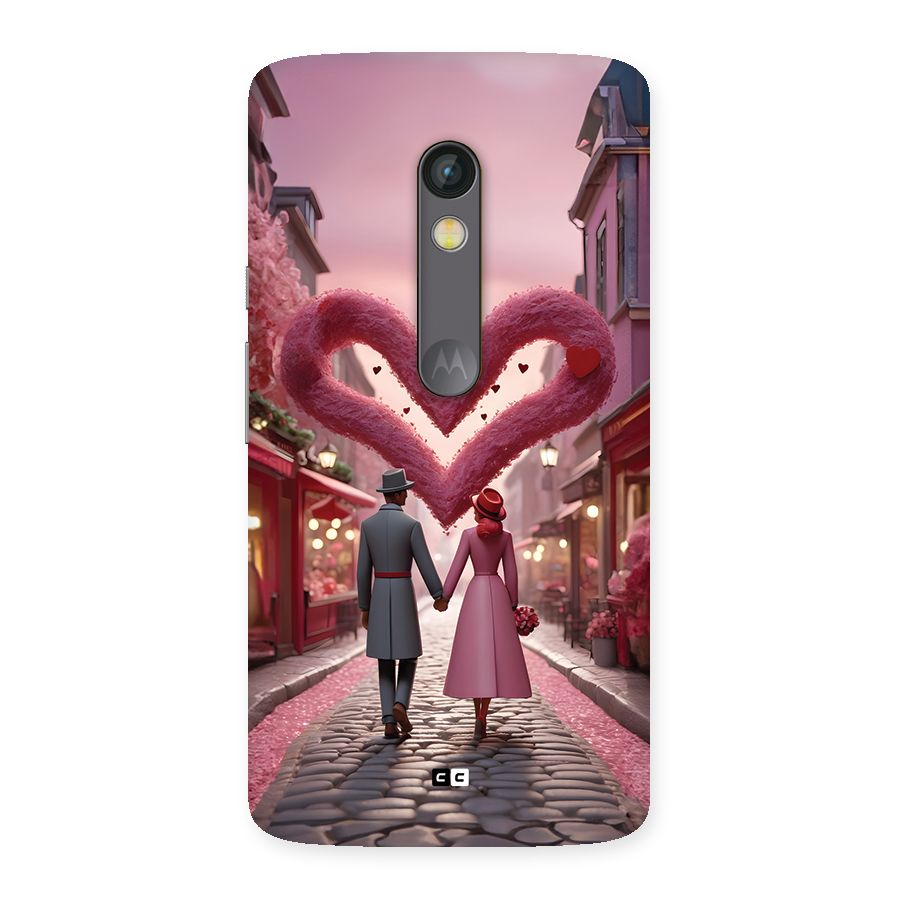 Valetines Couple Walking Back Case for Moto X Play