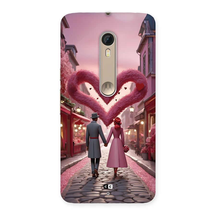 Valetines Couple Walking Back Case for Moto X Style