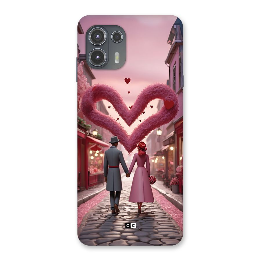 Valetines Couple Walking Back Case for Motorola Edge 20 Fusion