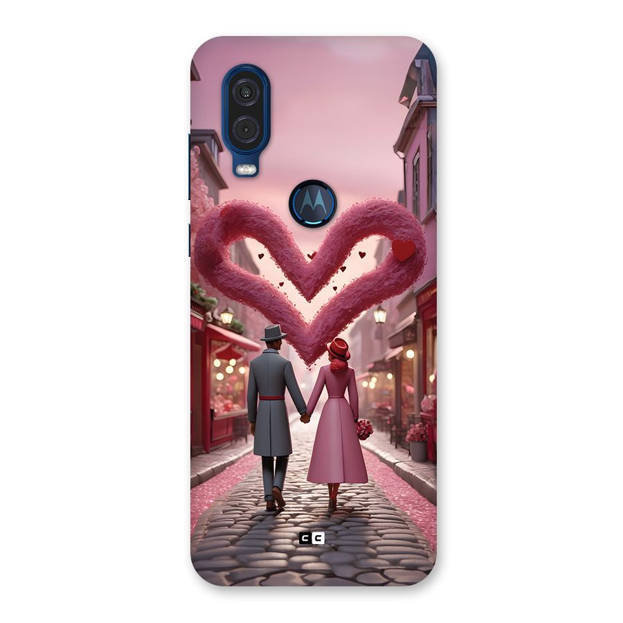Valetines Couple Walking Back Case for Motorola One Vision