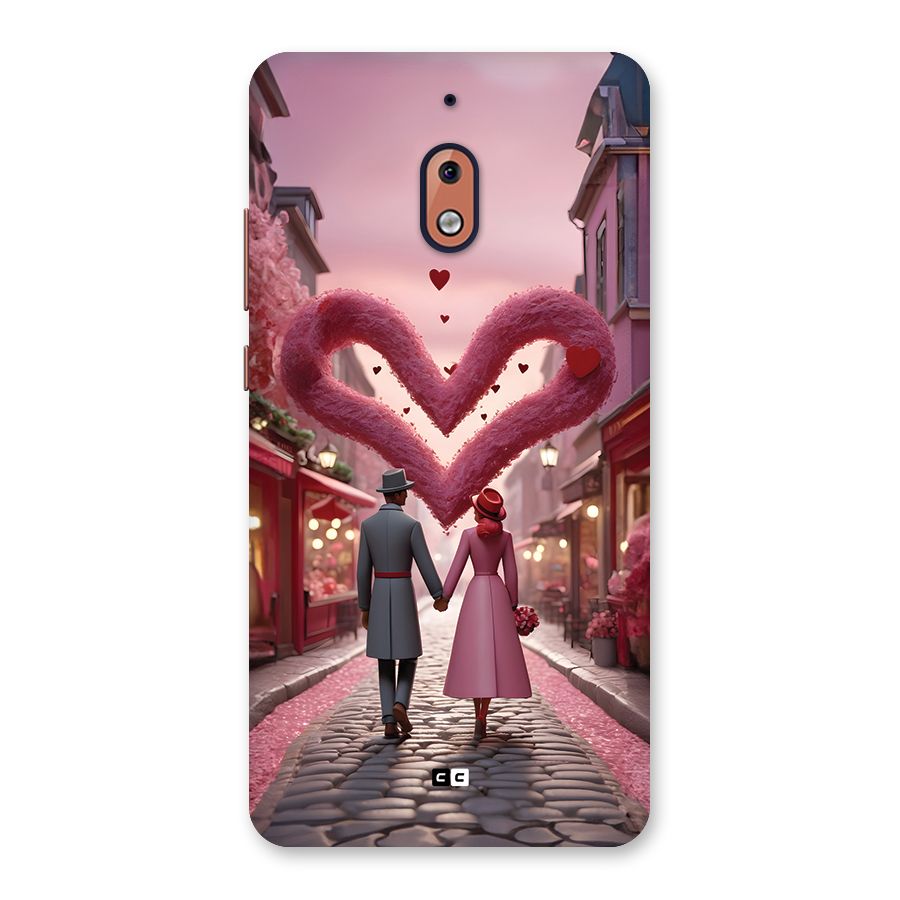 Valetines Couple Walking Back Case for Nokia 2.1