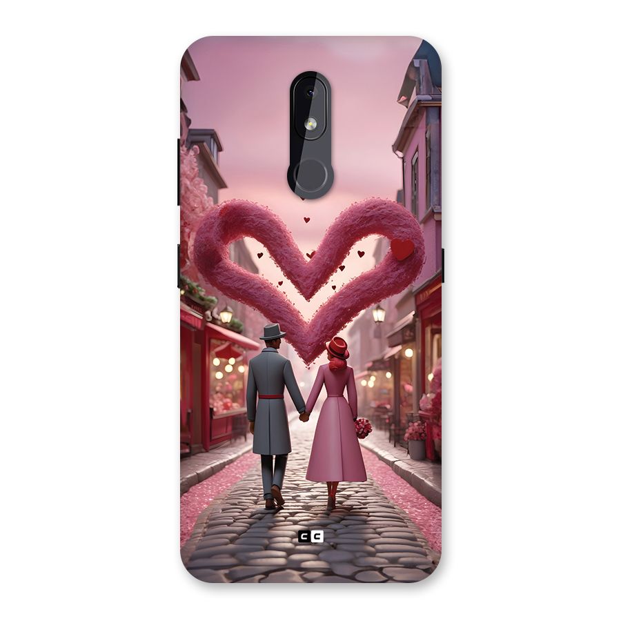 Valetines Couple Walking Back Case for Nokia 3.2