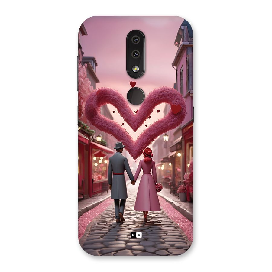 Valetines Couple Walking Back Case for Nokia 4.2