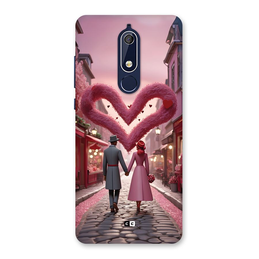 Valetines Couple Walking Back Case for Nokia 5.1