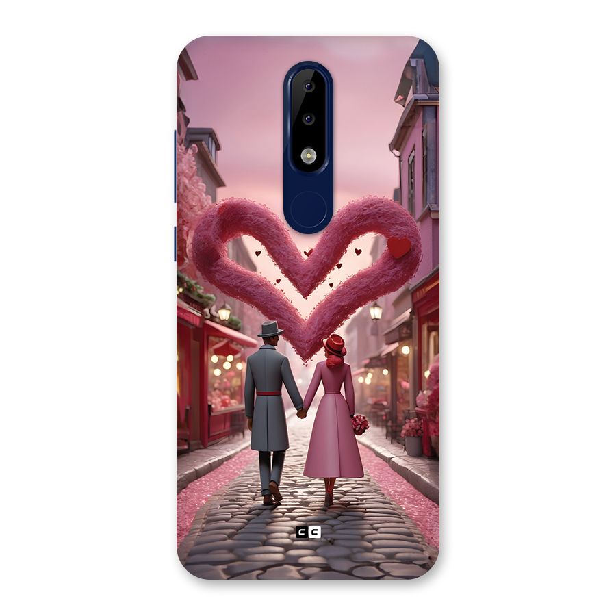 Valetines Couple Walking Back Case for Nokia 5.1 Plus
